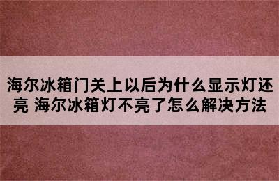 海尔冰箱门关上以后为什么显示灯还亮 海尔冰箱灯不亮了怎么解决方法